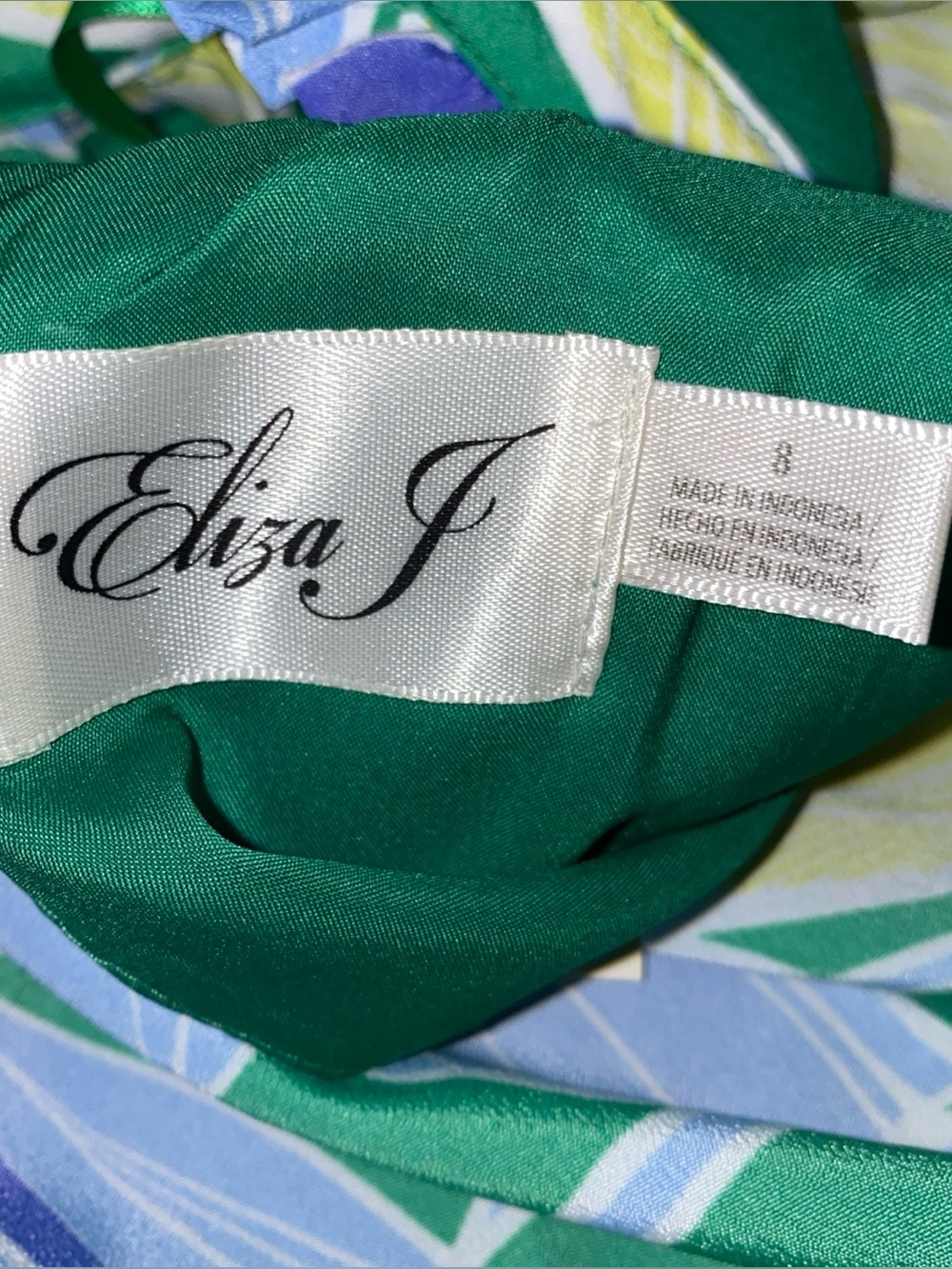Eliza J Halter Tiered Midi Dress Green Blue Floral Print Size 8 NWT MSRP $158 - Picture 5 of 10